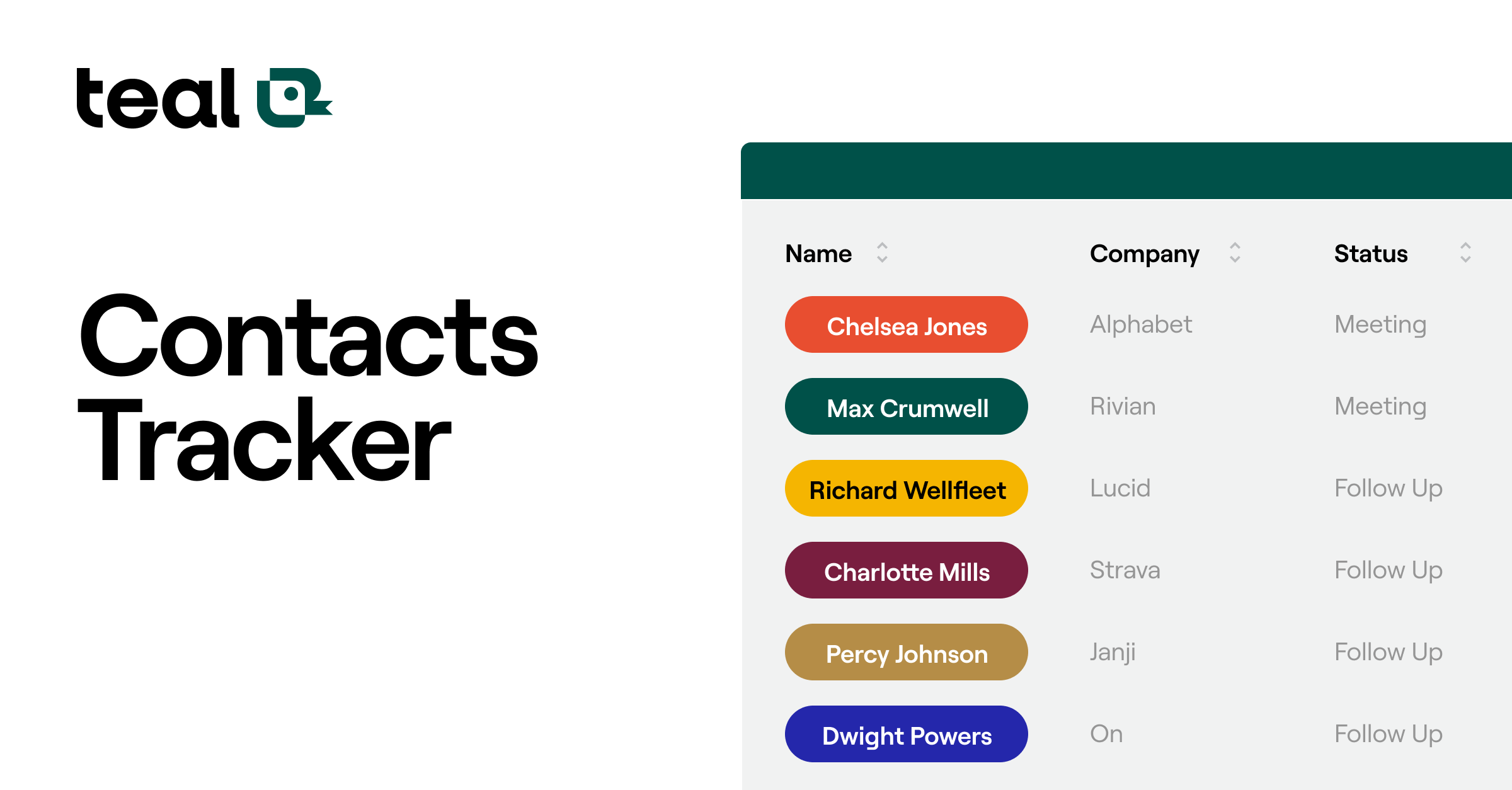 Contacts Tracker Optimize Your Networking Strategy Teal